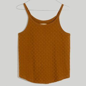 NWT Madewell Mustard Cami Tank Top in Checkerboard Jacquard, Size M